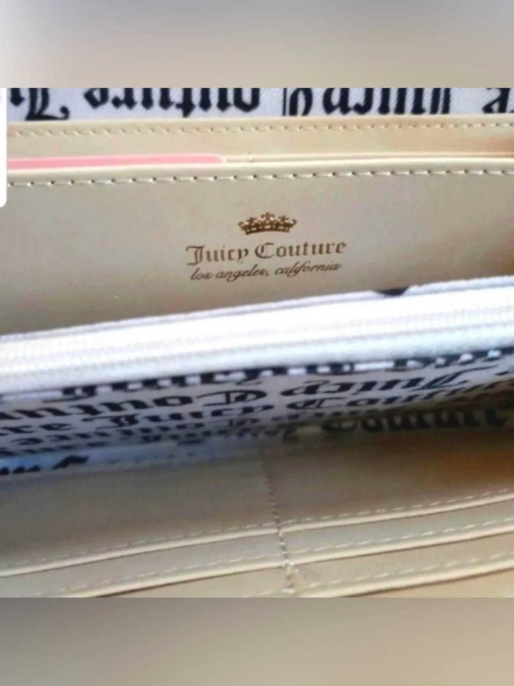 Juicy Couture Rose Print Wallet in White and Pink - NWT